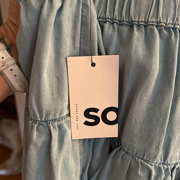 SO Junior Ruffle Denim Chambray Tiered Skirt New With Tags XL - Picture 3 of 5